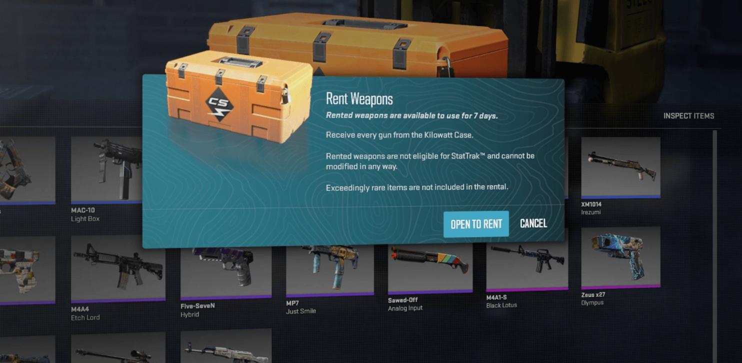 Guide: How to rent skins in CS2