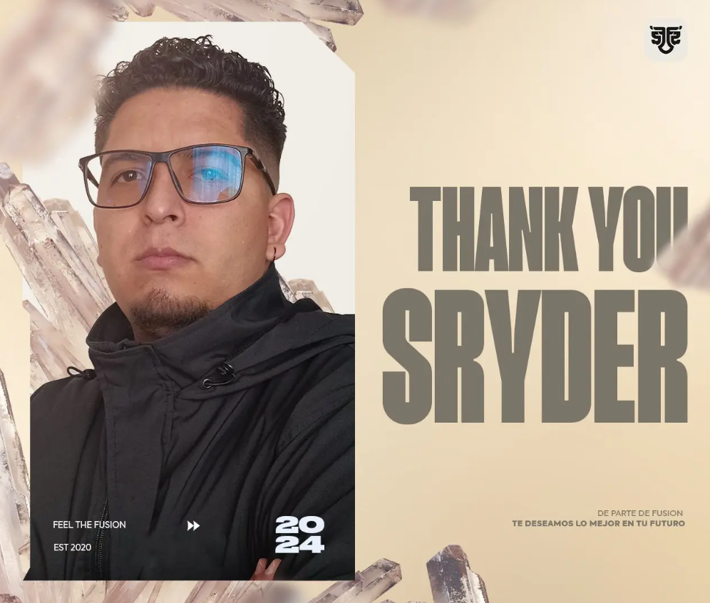 Despedida al entrenador asistente de FUSION: La salida del estratega de Valorant Rafael SRyder Méndez
