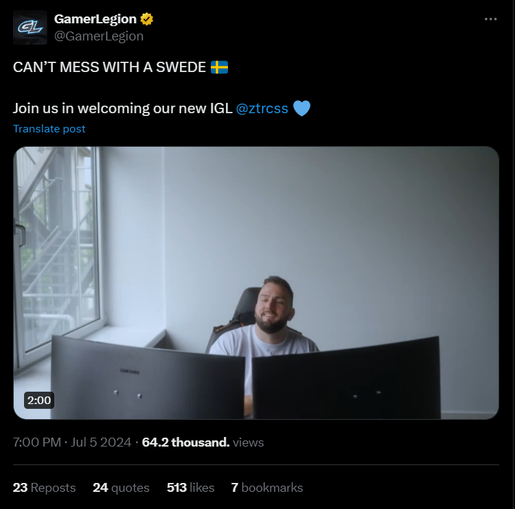 ztrs ankomst skaber fornyet optimisme for GamerLegion