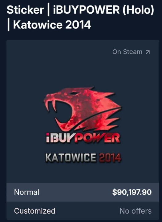Prijs van de iBUYPOWER Holo Katowice 2014-sticker