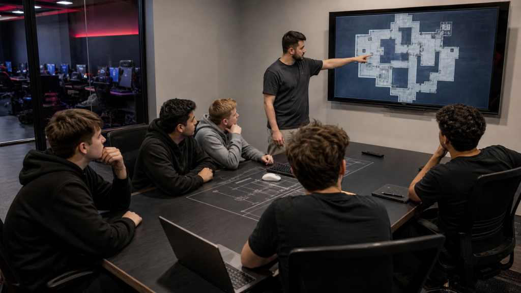 Counter-Strike roster tactical briefing