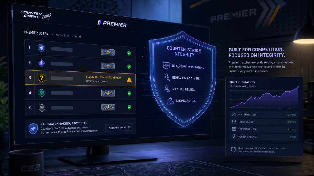 Gennemgang af integriteten i CS2 Premier-matchmaking