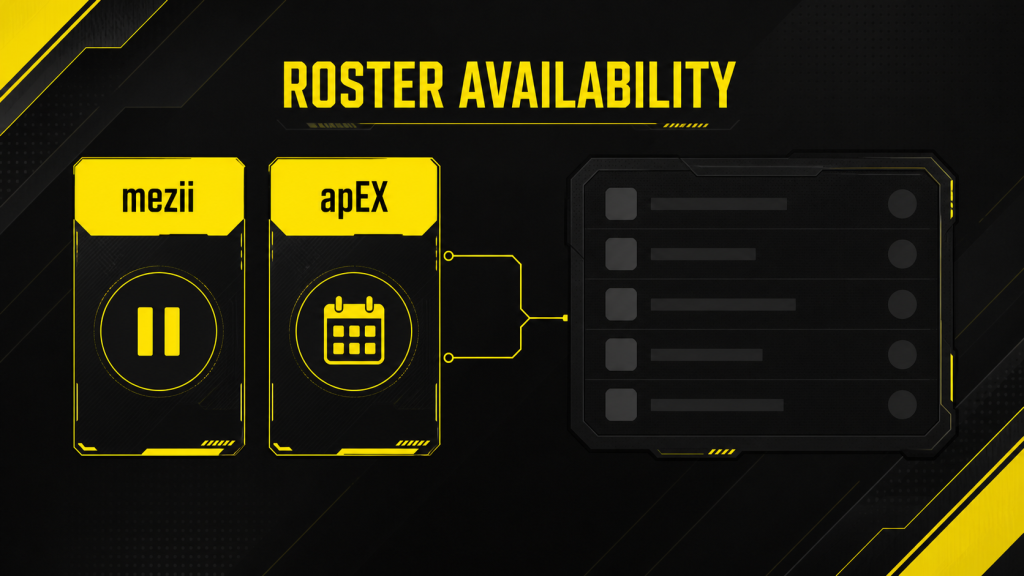 Vitality roster availability for mezii and apEX