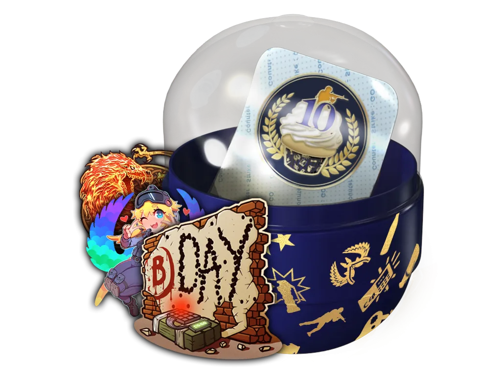 10 Year Birthday Sticker Capsule